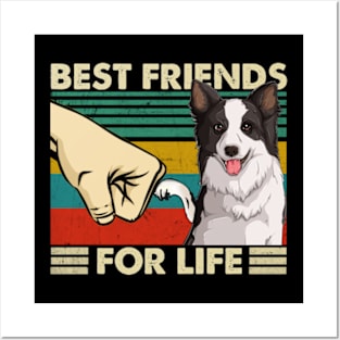 Sleek and Spirited Border Collie Dog Best Friends For Life Posters and Art